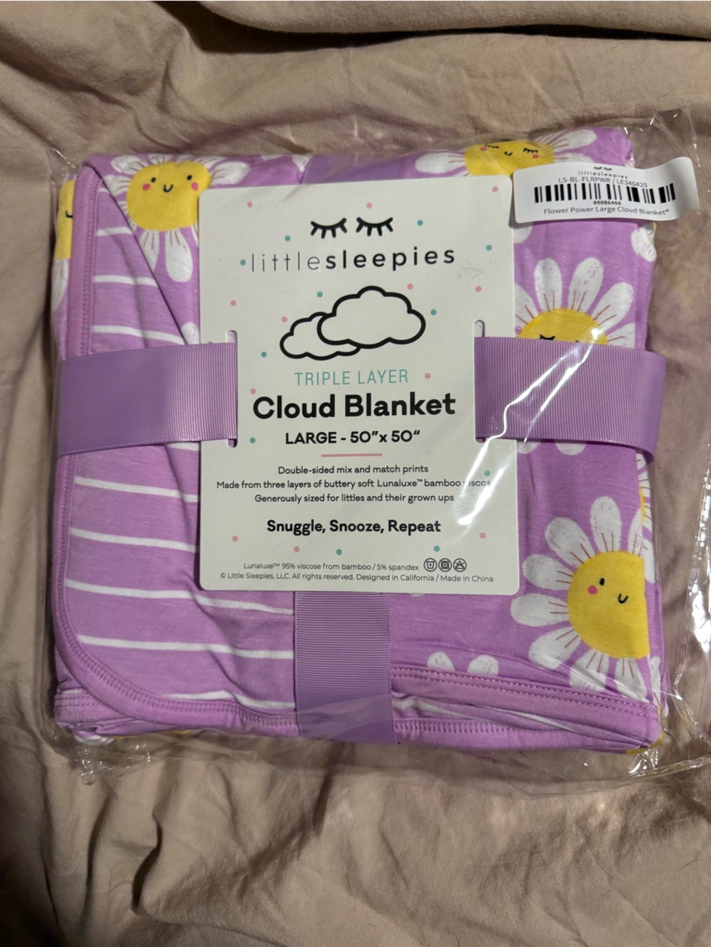Little sleepies large cloud flower power